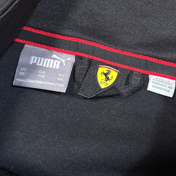 Puma Scuderia Ferrari F1 Formula 1 Racing Flag Track Jacket Black Mens 2XL - Picture 4 of 8